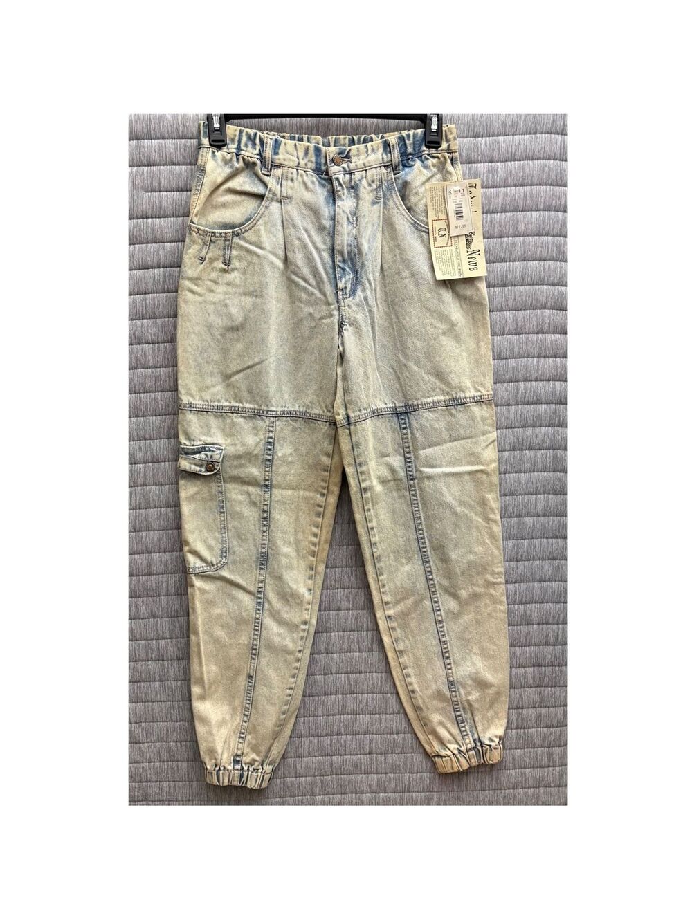 Vintage 80's Today's News Light Wash Denim Jogger Pants Medium NWT Streetwear